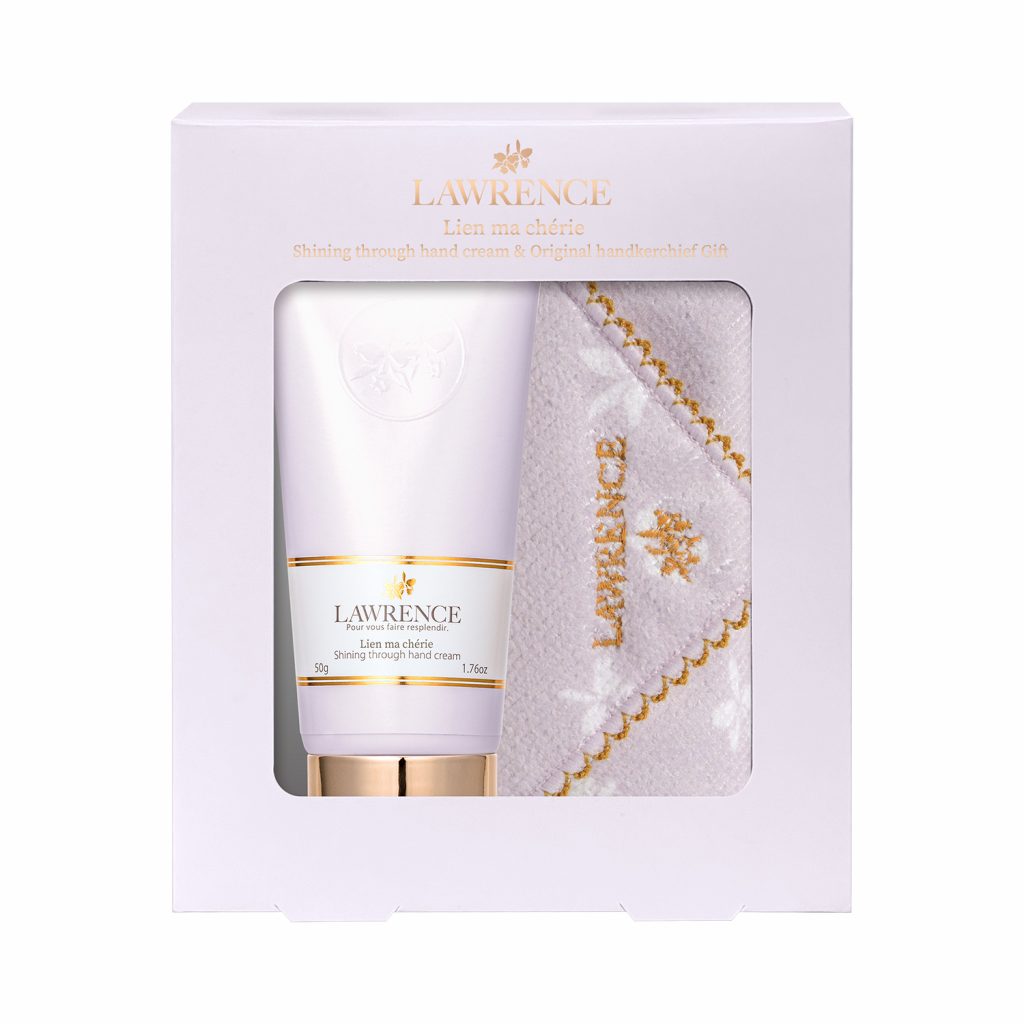 シャイニングスルーハンドクリーム　オリジナルハンカチギフト　リアンマシェリ(ハンドクリーム50g / オリジナルハンカチ1枚)